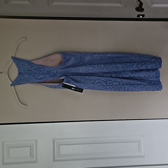 Sequin Hearts Lace Dress Light Blue Keyhole Chest Sewn In Bra Racerback 3 NWT - Picture 5 of 9